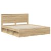 vidaXL Cadre de lit avec t&ecirc;te de lit Sonoma 200 x 200 cm Pin massif
