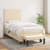 vidaXL Sommier &agrave; lattes de lit avec matelas Cr&egrave;me 100x200 cm Tissu