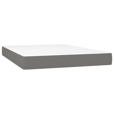 vidaXL Sommier à lattes de lit avec matelas Gris foncé 140x200cm Tissu