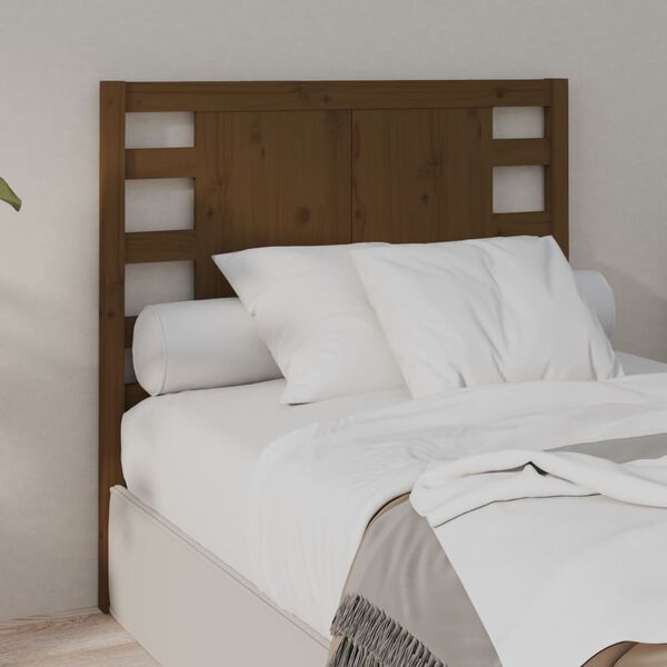 vidaXL T&ecirc;te de lit Marron miel 106x4x100 cm Bois massif de pin