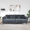 vidaXL Canap&eacute; avec coussin 3 pcs Gris fonc&eacute; Velours