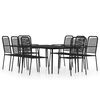 vidaXL Ensemble &agrave; manger de jardin 9 pcs Noir