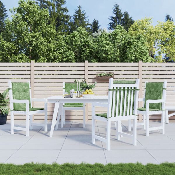 vidaXL Coussins de chaise &agrave; dossier bas lot de 4 mod&egrave;le de feuille