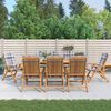 vidaXL Chaises de jardin inclinables et coussins lot de 8 teck solide