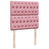 vidaXL Sommier &agrave; lattes de lit avec matelas Rose 90x200 cm Velours