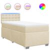 vidaXL Sommier &agrave; lattes de lit et matelas Cr&egrave;me 90x190 cm Tissu