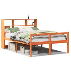 vidaXL Lit biblioth&egrave;que sans matelas cire marron 120x190cm bois massif