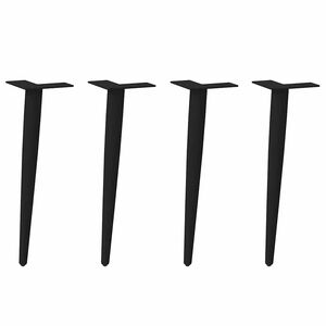 vidaXL Pieds de table basse coniques 4 pièces Noir 30-31 cm Acier
