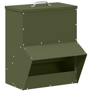vidaXL Mangeoire pour poules Vert olive 20 x 25 x 35 cm