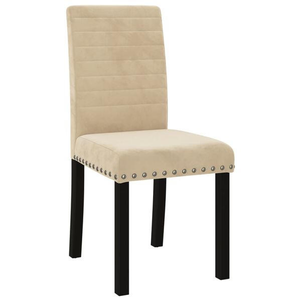 vidaXL Chaises &agrave; manger lot de 4 cr&egrave;me velours