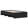 vidaXL Cadre de lit sans matelas noir 75x190 cm bois ing&eacute;nierie
