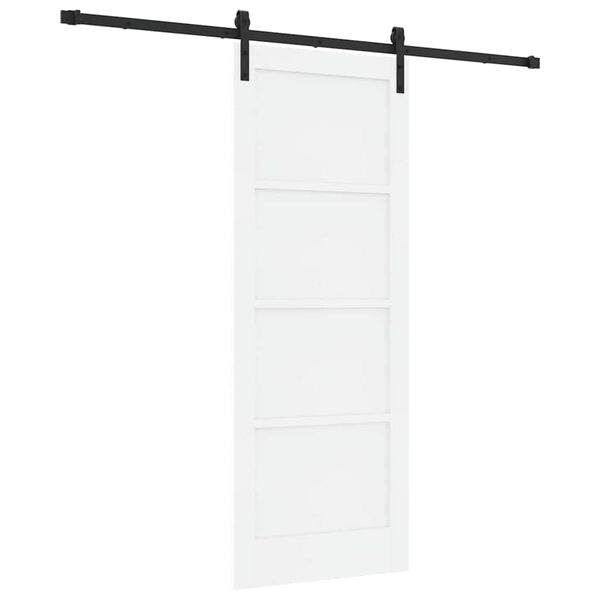 vidaXL Porte coulissante Blanc 78 x 202 cm Pin massif