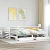 vidaXL Lit de jour et tiroirs sans matelas blanc 90x200 cm bois massif