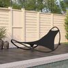 vidaXL Chaise longue &agrave; bascule avec roues Acier et textil&egrave;ne Noir