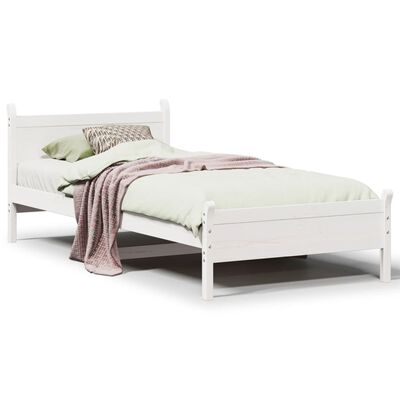 vidaXL Cadre de lit sans matelas blanc 90x200 cm bois de pin massif