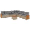 vidaXL Salon de jardin avec coussins 10 pcs beige r&eacute;sine tress&eacute;e