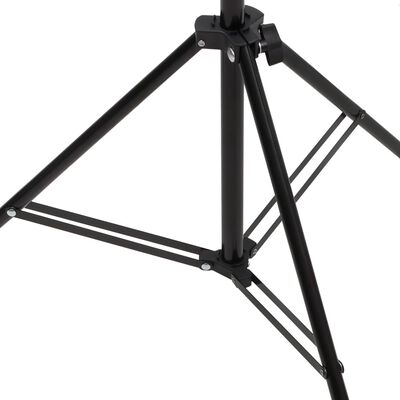 vidaXL Support de fond en forme de T Noir 201x60x(70-200) cm