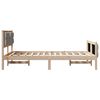 vidaXL Cadre de lit avec t&ecirc;te de lit Taupe 120 x 200 cm Pin massif