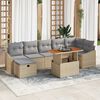 vidaXL Ensemble de canap&eacute; de jardin avec coussin 8 pcs Beige polyrotin