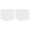 vidaXL Meubles TV muraux avec lumi&egrave;res LED 2 pcs blanc 30,5x35x30 cm