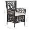 vidaXL Ensemble &agrave; manger de jardin 5 pcs Marron