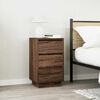 vidaXL Table de chevet avec lumi&egrave;res LED ch&ecirc;ne marron 38x34x65 cm