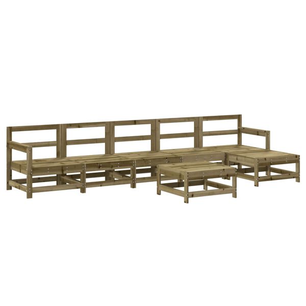vidaXL Salon de jardin 7 pcs bois de pin impr&eacute;gn&eacute;