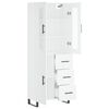 vidaXL Buffet haut Blanc 69,5x34x180 cm Bois d'ing&eacute;nierie
