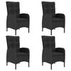 vidaXL Ensemble &agrave; manger de jardin 5 pcs Noir
