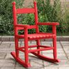 vidaXL Chaise &agrave; bascule enfants rouge bois de peuplier massif