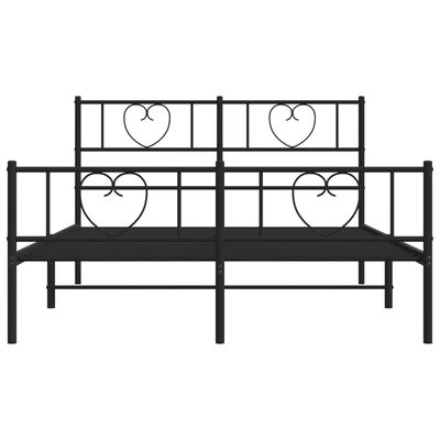 vidaXL Cadre de lit métal sans matelas avec pied de lit noir 135x190cm