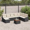vidaXL Ensemble de canap&eacute; de jardin avec coussin 9 pcs Noir polyrotin