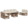 vidaXL Ensemble de canap&eacute; de jardin 9 pc Beige et blanc cr&egrave;me