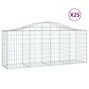 vidaXL Paniers &agrave; gabions arqu&eacute;s 25 pcs 200x50x80/100 cm Fer galvanis&eacute;