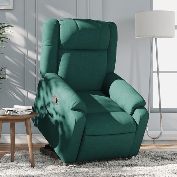 vidaXL Fauteuil inclinable vert fonc&eacute; tissu