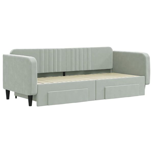 vidaXL Lit de jour avec gigogne et tiroirs sans matelas 90x200 cm
