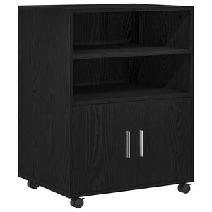 vidaXL Armoire Ch&ecirc;ne noir 60 x 48 x 74,5 cm Avec roues