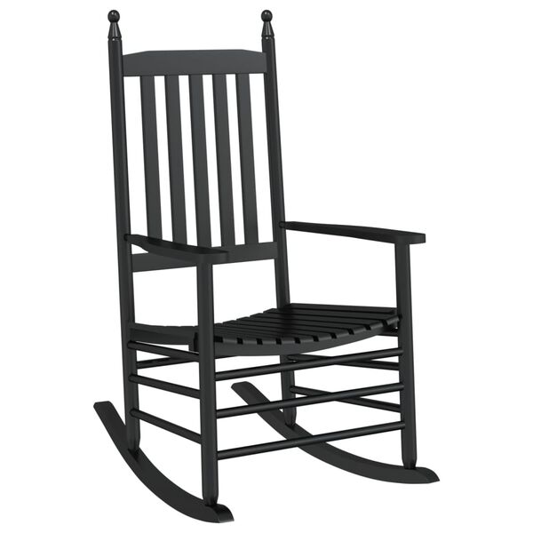 vidaXL Chaises &agrave; bascule avec si&egrave;ges incurv&eacute;s lot de 2 noir peuplier