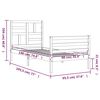 vidaXL Cadre de lit sans matelas blanc bois massif
