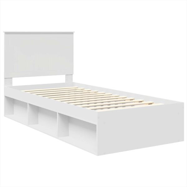vidaXL Cadre de lit Blanc 90 x 190 cm Bois de pin massif