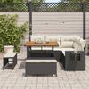 vidaXL Ensemble de canap&eacute; de jardin 9 pcs Noir et Cr&egrave;me polyrotin