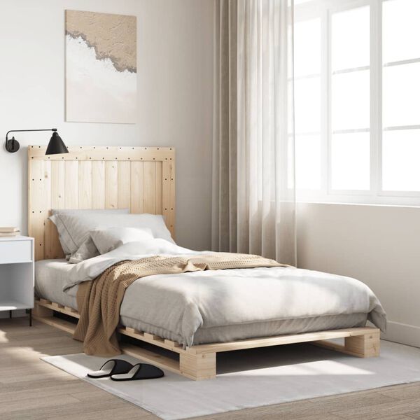 vidaXL Cadre de lit sans matelas avec t&ecirc;te de lit 100x200 cm