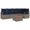 vidaXL Ensemble de canap&eacute; de jardin avec coussin 6 pcs Gris polyrotin