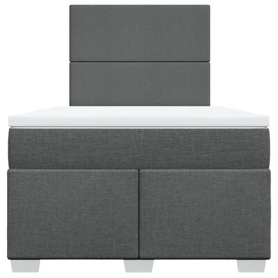 vidaXL Sommier à lattes de lit avec matelas gris foncé 120x190cm tissu