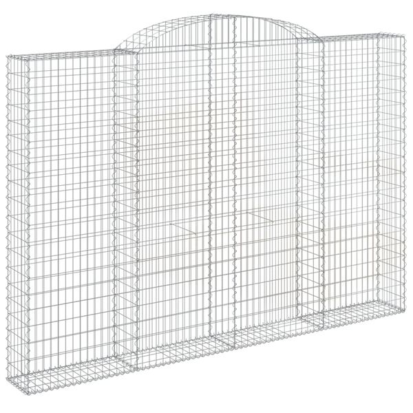 vidaXL Paniers &agrave; gabions arqu&eacute;s 2 pcs 300x30x200/220 cm fer galvanis&eacute;
