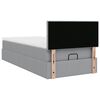 vidaXL Lit ottoman avec matelas et LED gris clair 90x200 cm tissu