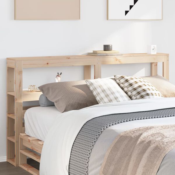 vidaXL T&ecirc;te de lit avec &eacute;tag&egrave;res 150 cm bois massif de pin