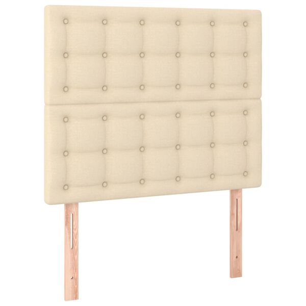 vidaXL T&ecirc;te de lit &agrave; LED Cr&egrave;me 100x5x118/128 cm Tissu