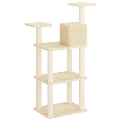 vidaXL Arbre à chat avec griffoirs en sisal crème 118,5 cm