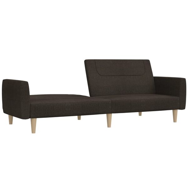 vidaXL Canap&eacute;-lit &agrave; 2 places Marron fonc&eacute; Tissu